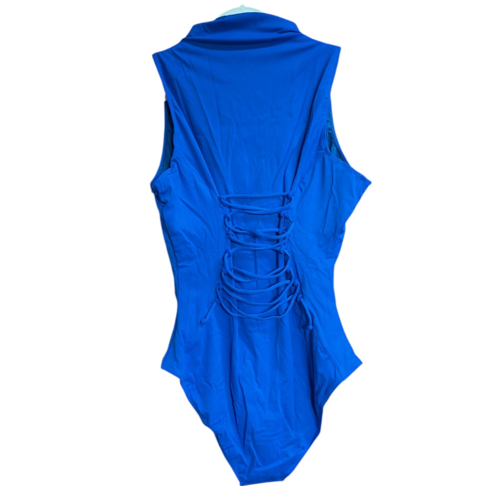 TA3 Sleeveless Surfy Hi Cut One Piece Swimsuit Sapphire Blue 2X NWT - Picture 3 of 3